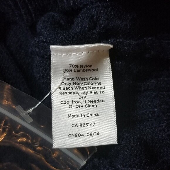 Talbots Womens Sweater Lambswool Blend Cable Knit Pullover Dark Navy Blue XS NWT - Picture 11 of 12